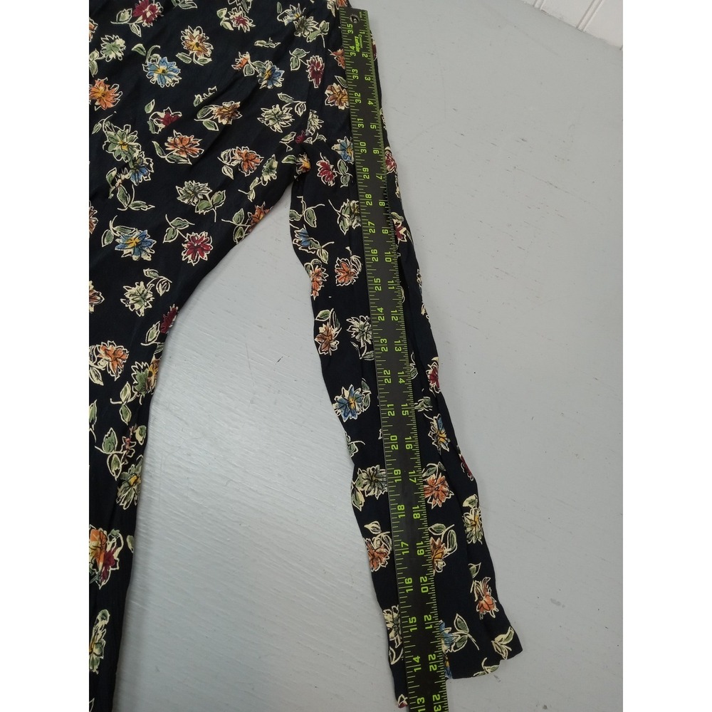 Adini Maxi Dress Womens Sz P Black Floral Cottagecore Rayon Long Sleeve Casual‎ - Picture 6 of 12